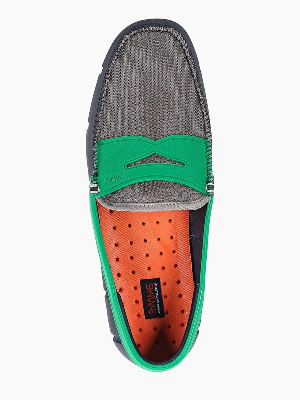 SWIMS Men's Green and Gray Penny Loafer Boar Shoes